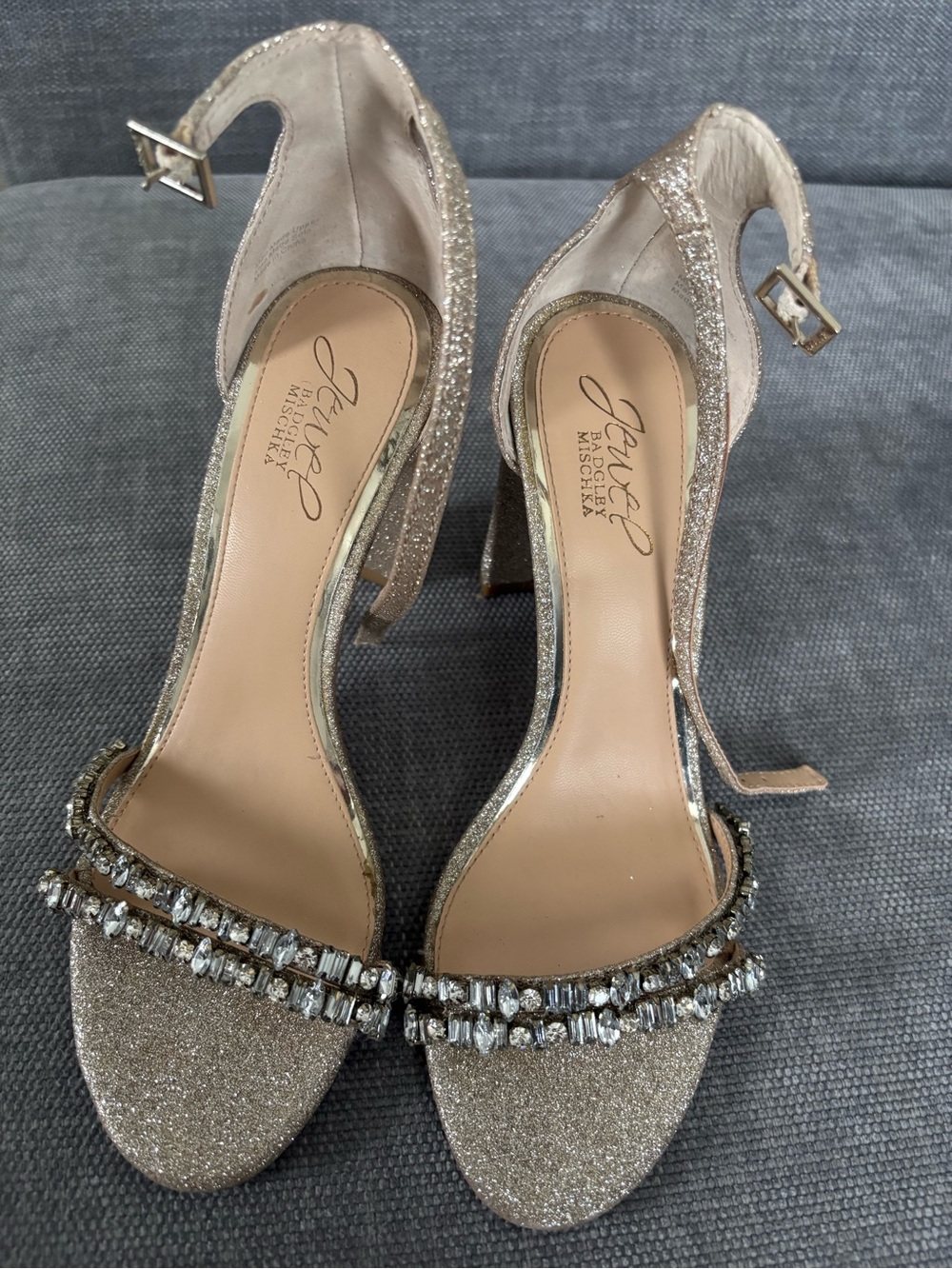 Badgley Mischka Gold and silver Glitter heels